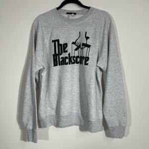 "The Blackscore" Mens Graphic Heather Gray Crew Neck Pull Over Sweatshirt Size L